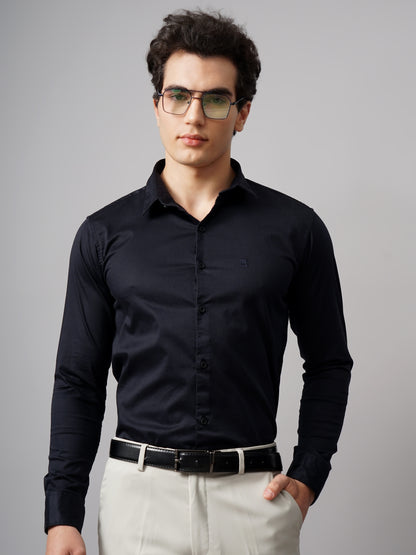 Refine Navy Solid Shirt