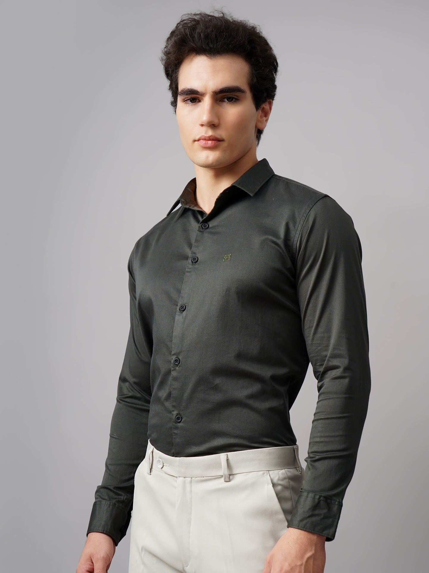 Refine Olive Solid Shirt