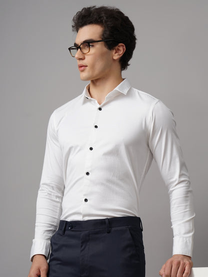 Refine White Solid Shirt