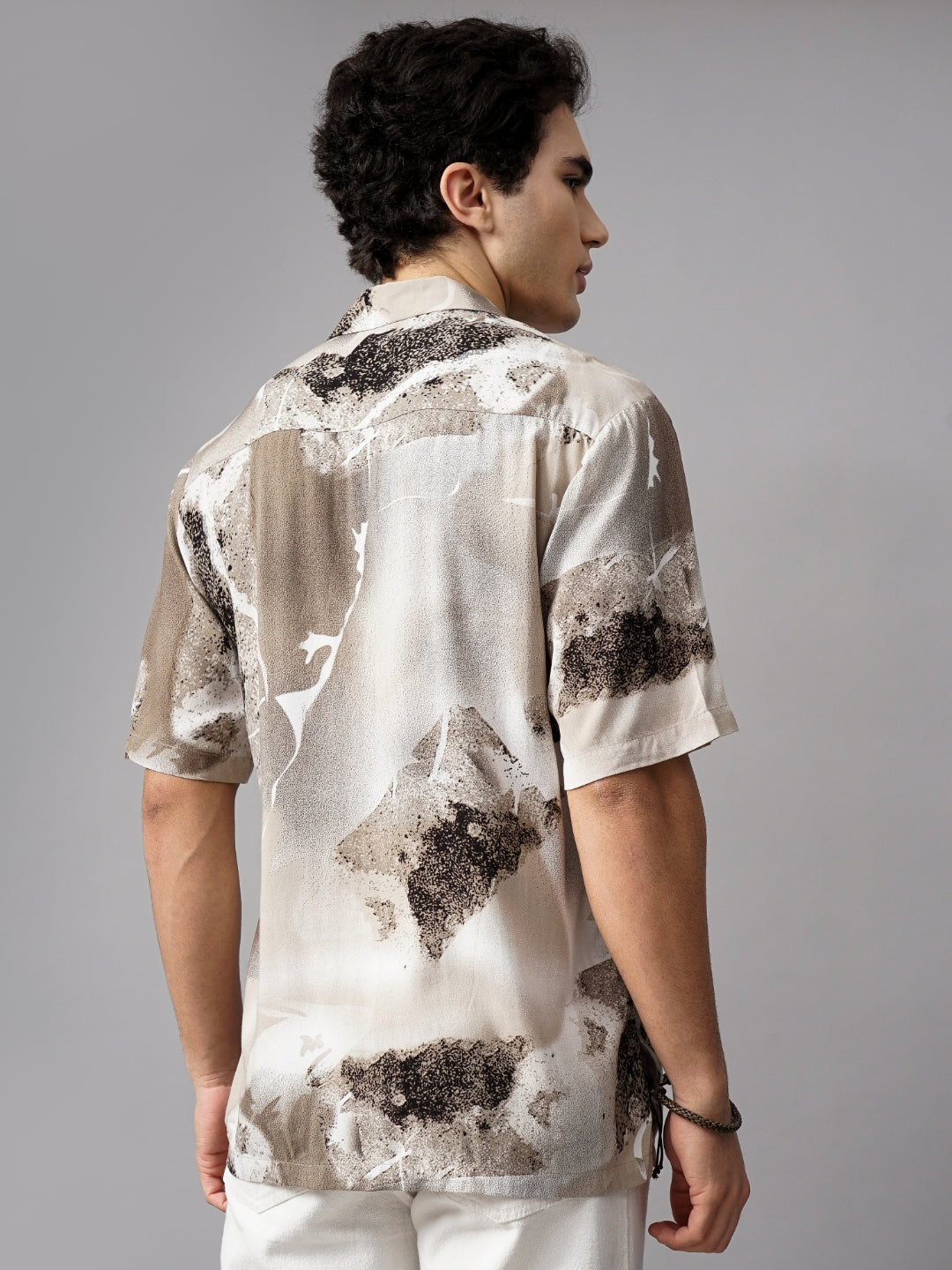 Vista Brown Oversized Rayon Shirt