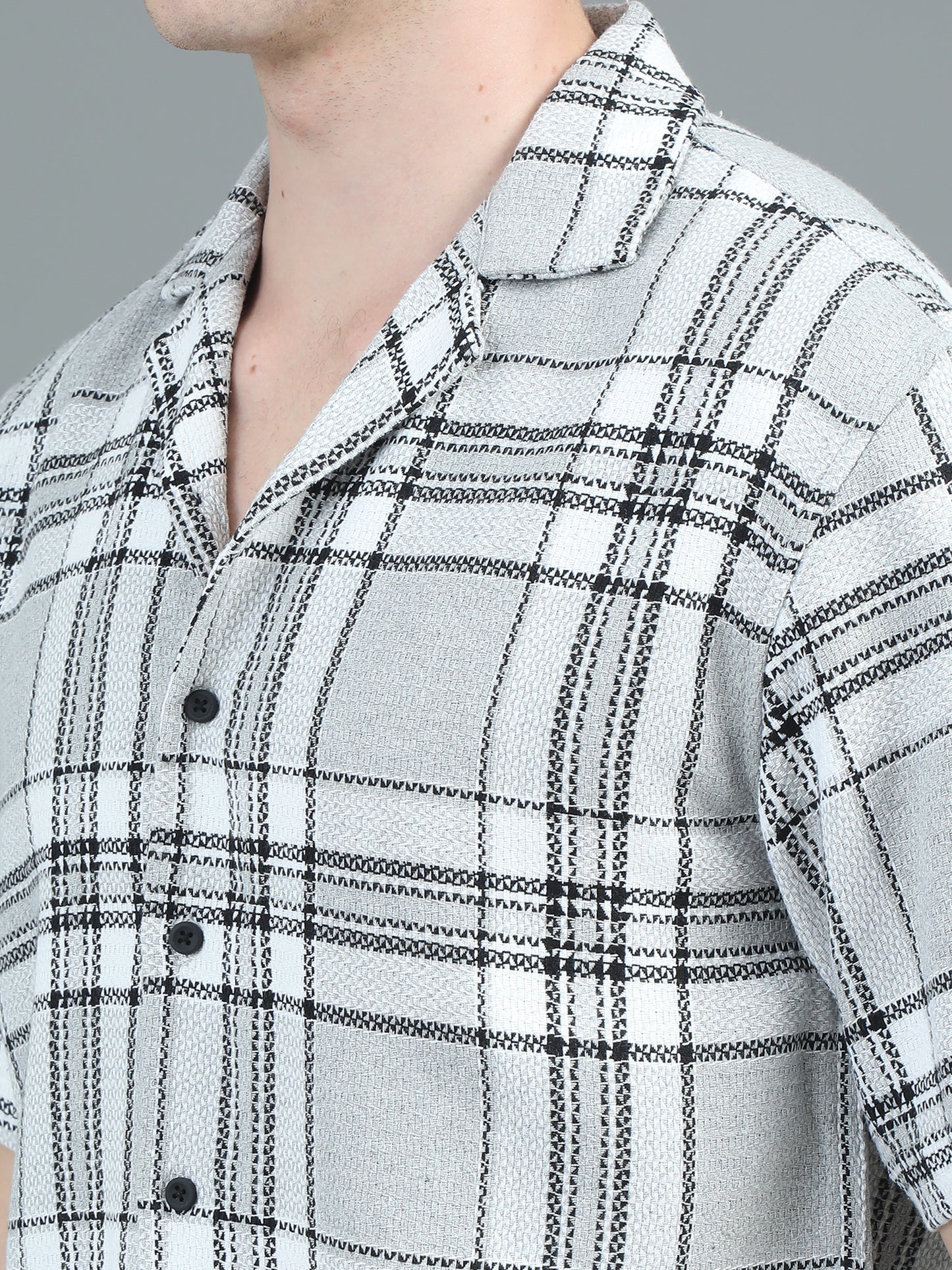 Solace Grey Checks Relaxed Shirt