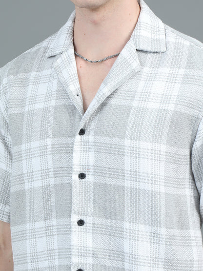 Solace White Checks Relaxed Shirt