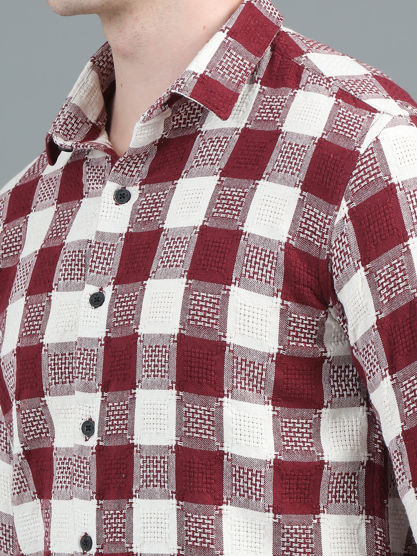 Altos Maroon Checks Shirt