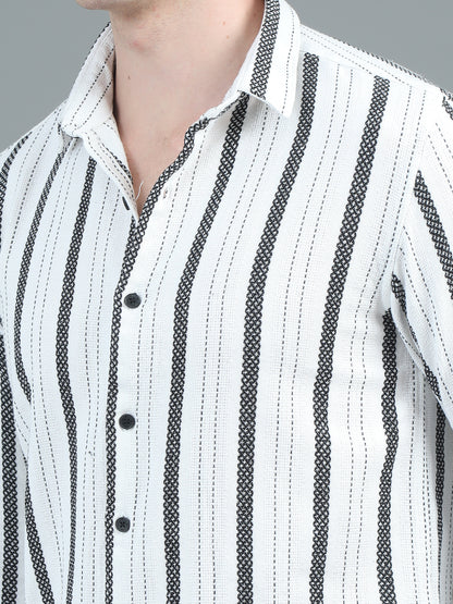 Ascot White Striped Shirt