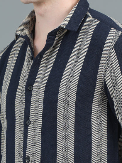 Avion Navy Striped Shirt