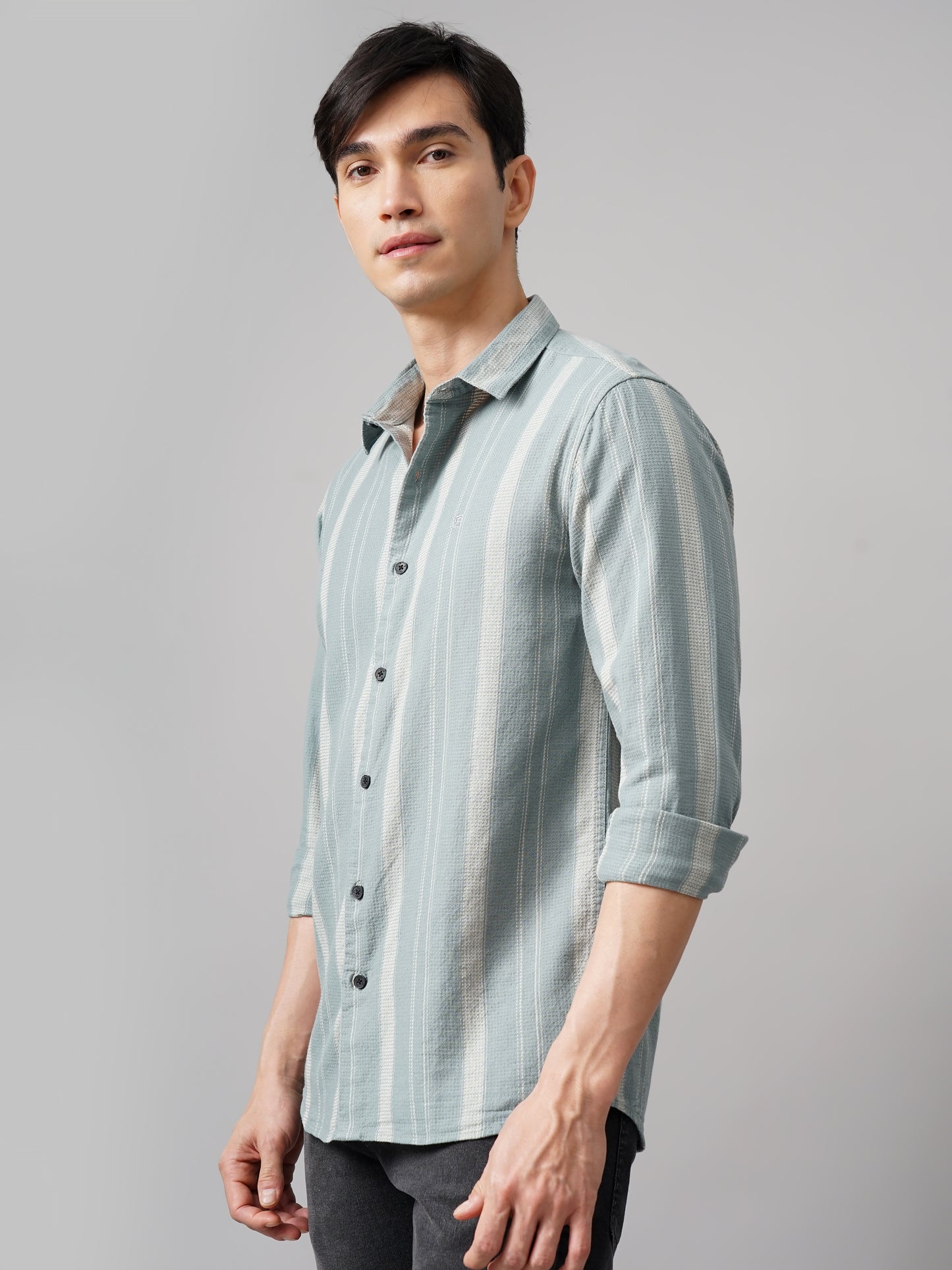 Amble Striped Green Shirt