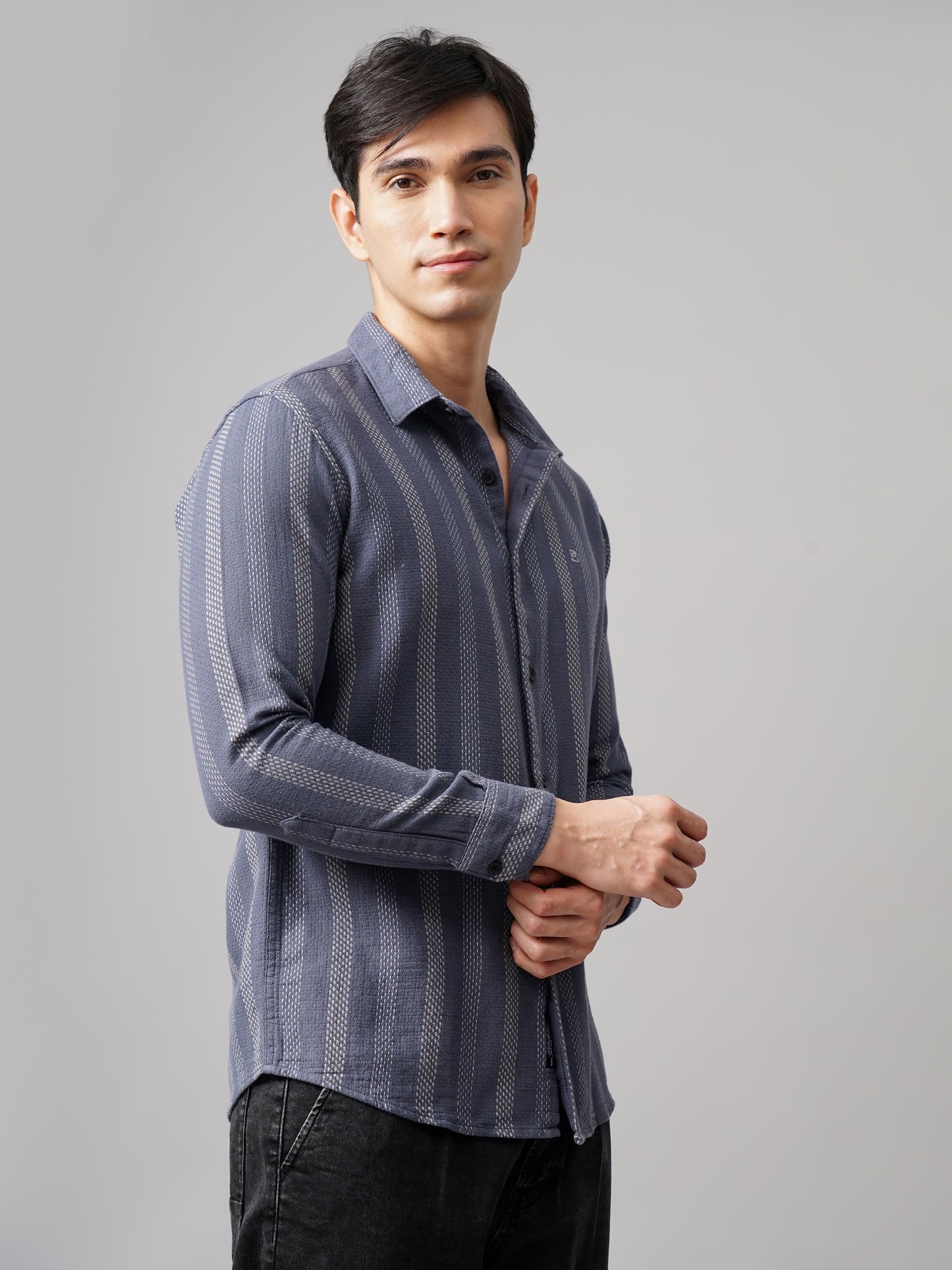 Alton Striped Grey Shirt