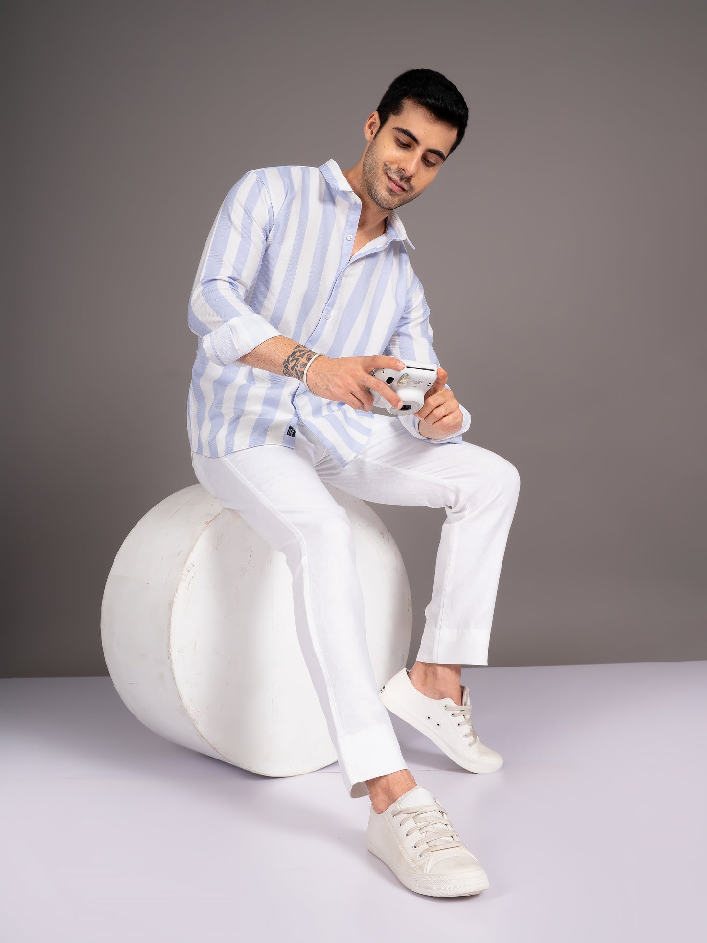 Fleck Blue Striped Shirt