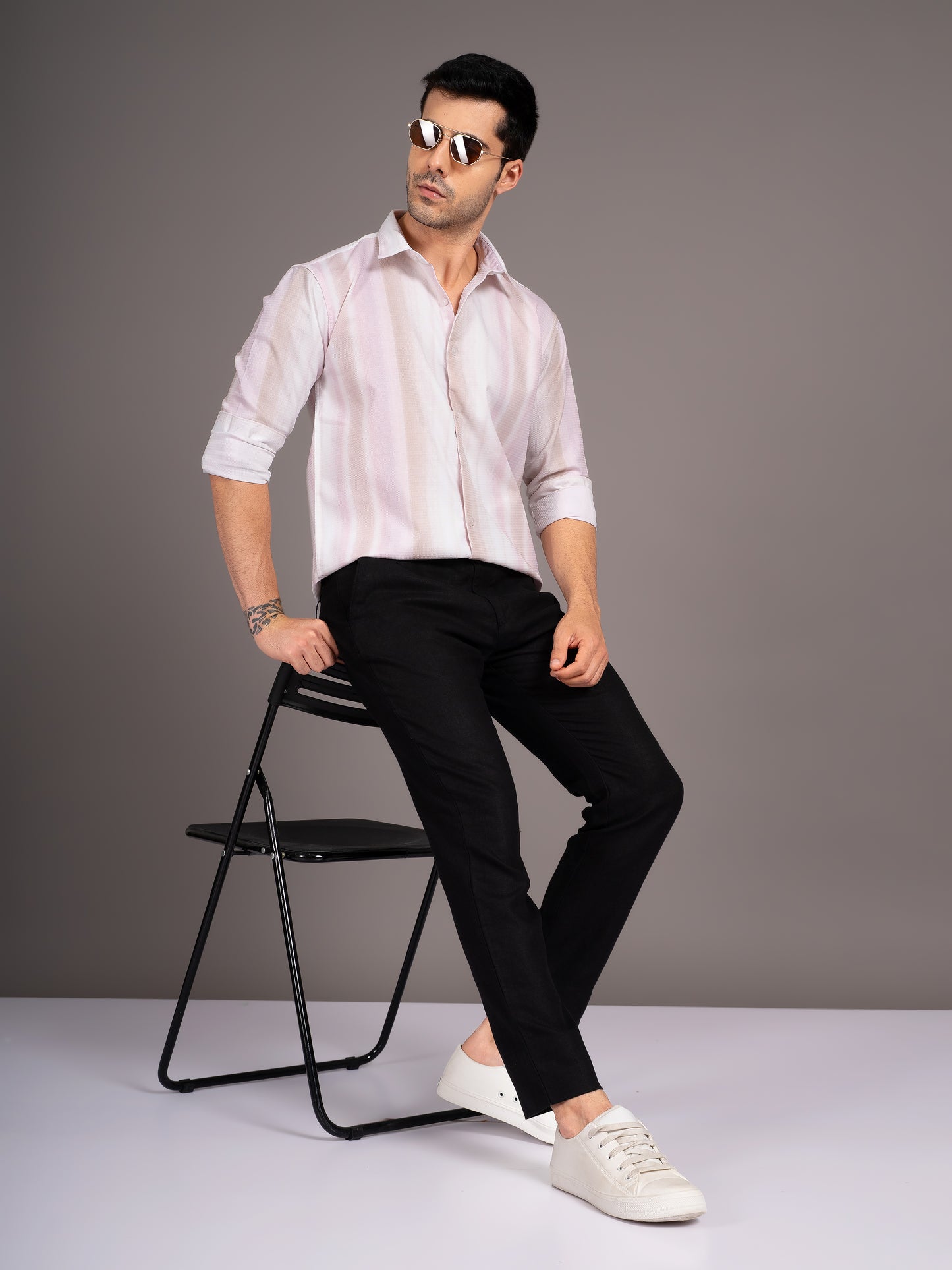 Strive Beige Striped Shirt
