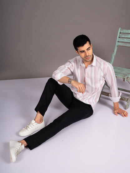 Trilo Beige Striped Shirt