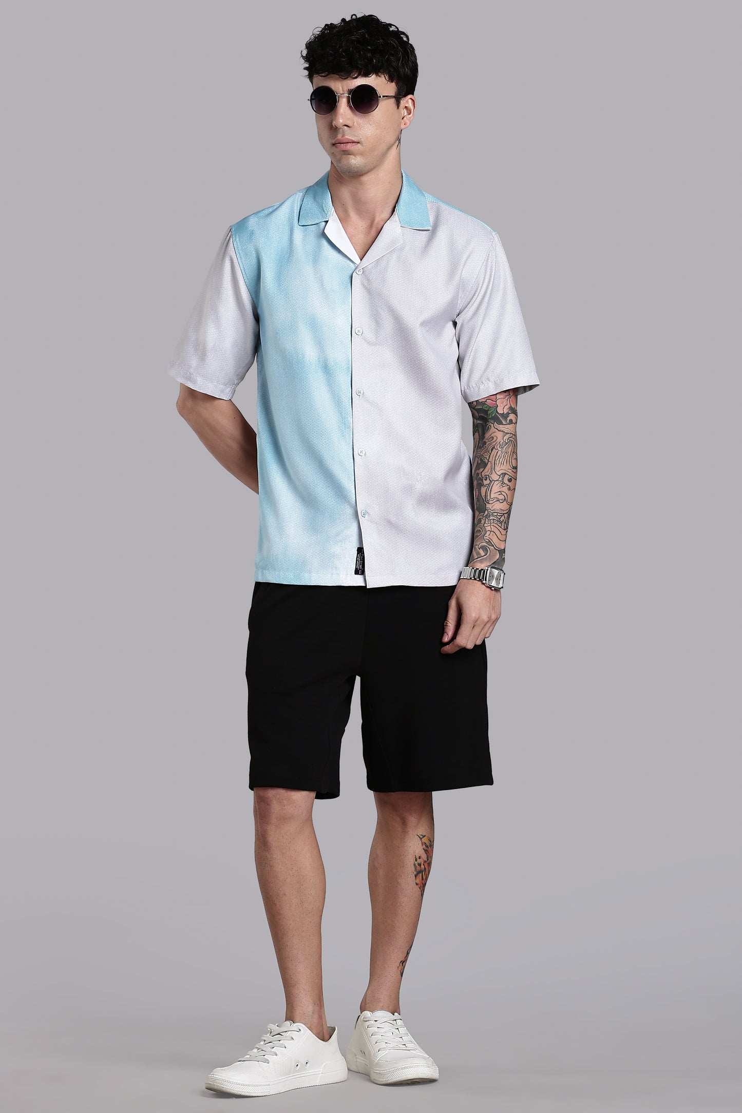 Huea Blue Printed Shirt
