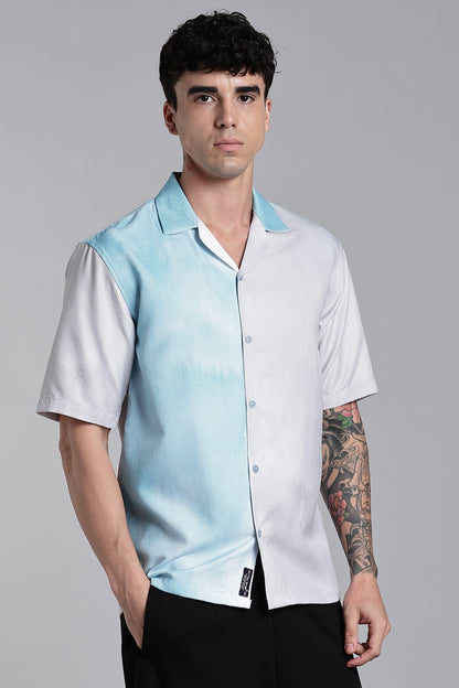 Huea Blue Printed Shirt