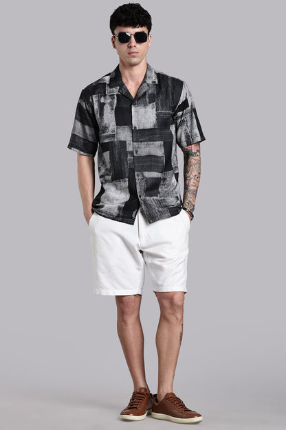 Fiero Black Abstract Shirt