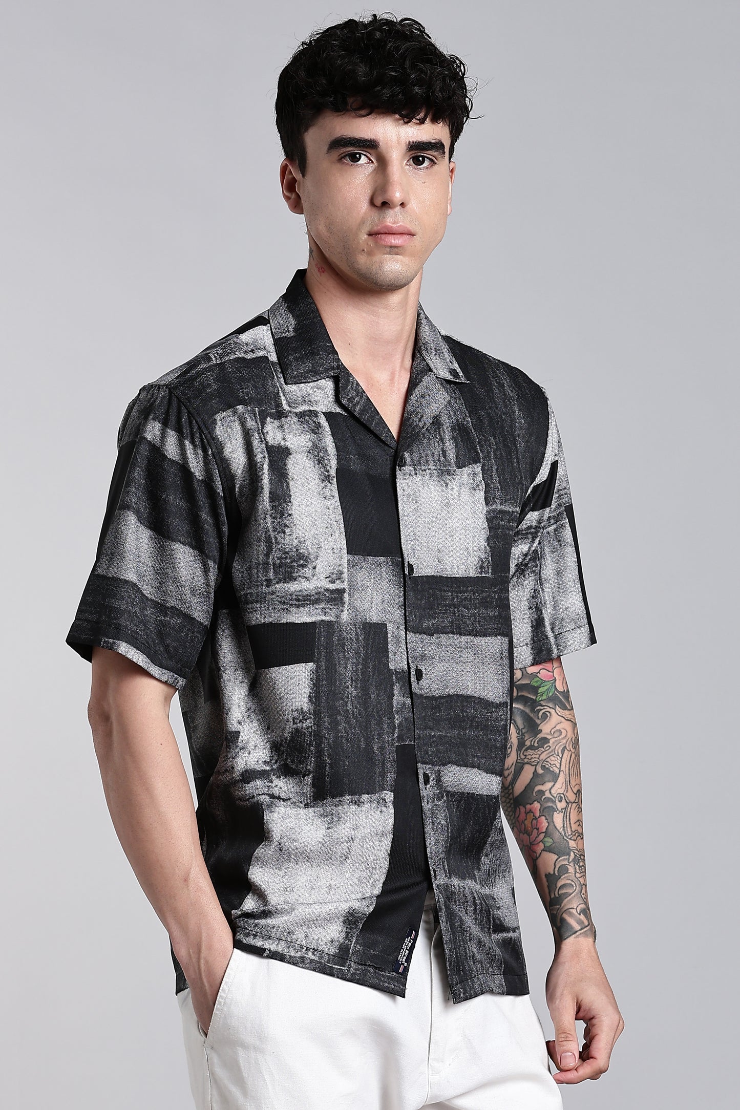 Fiero Black Abstract Shirt