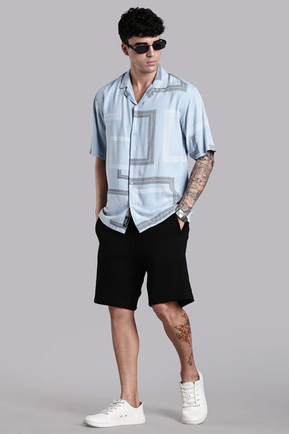 Glide Blue Printed Shirt