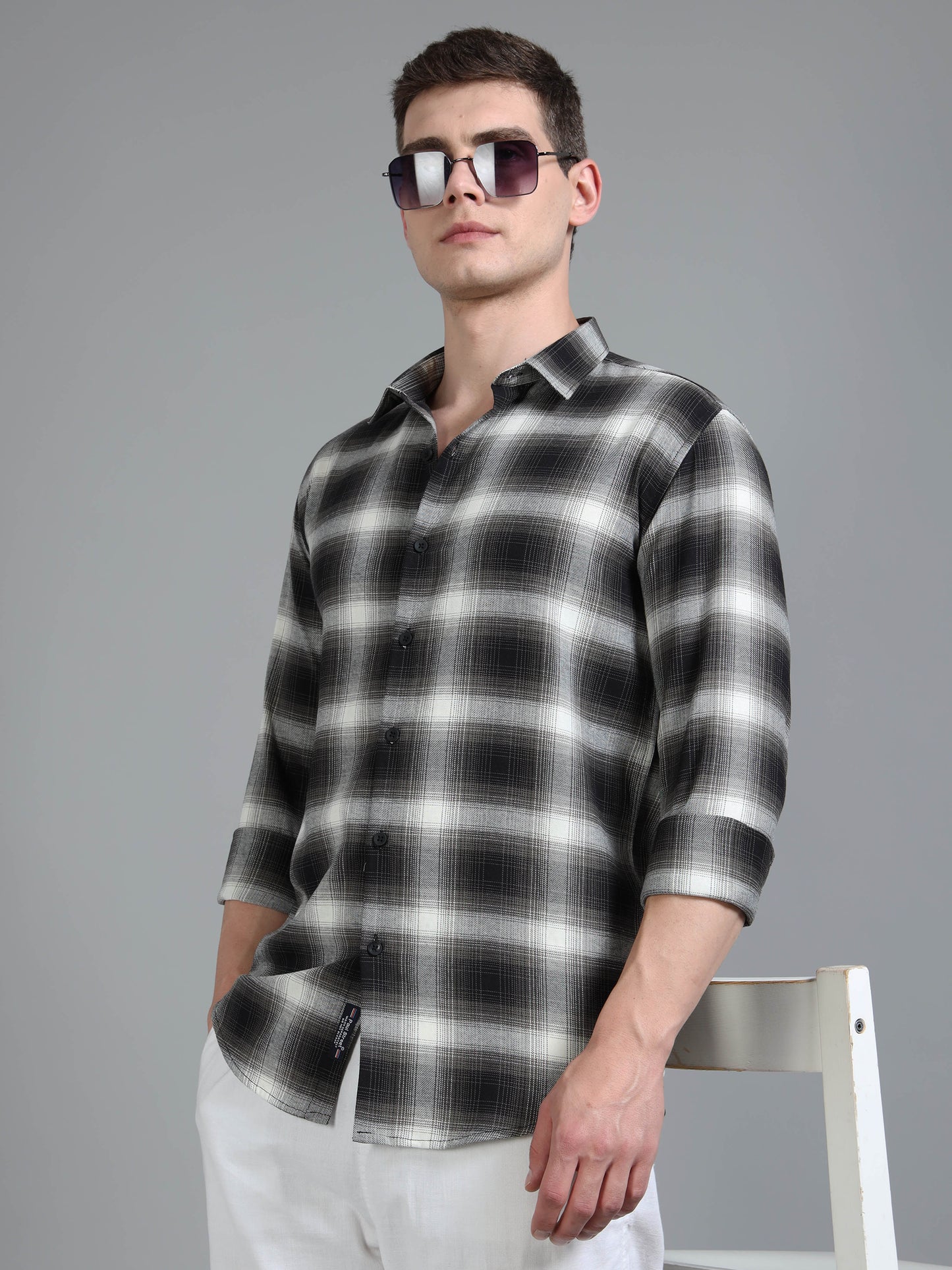 Pane Black Checks Shirt