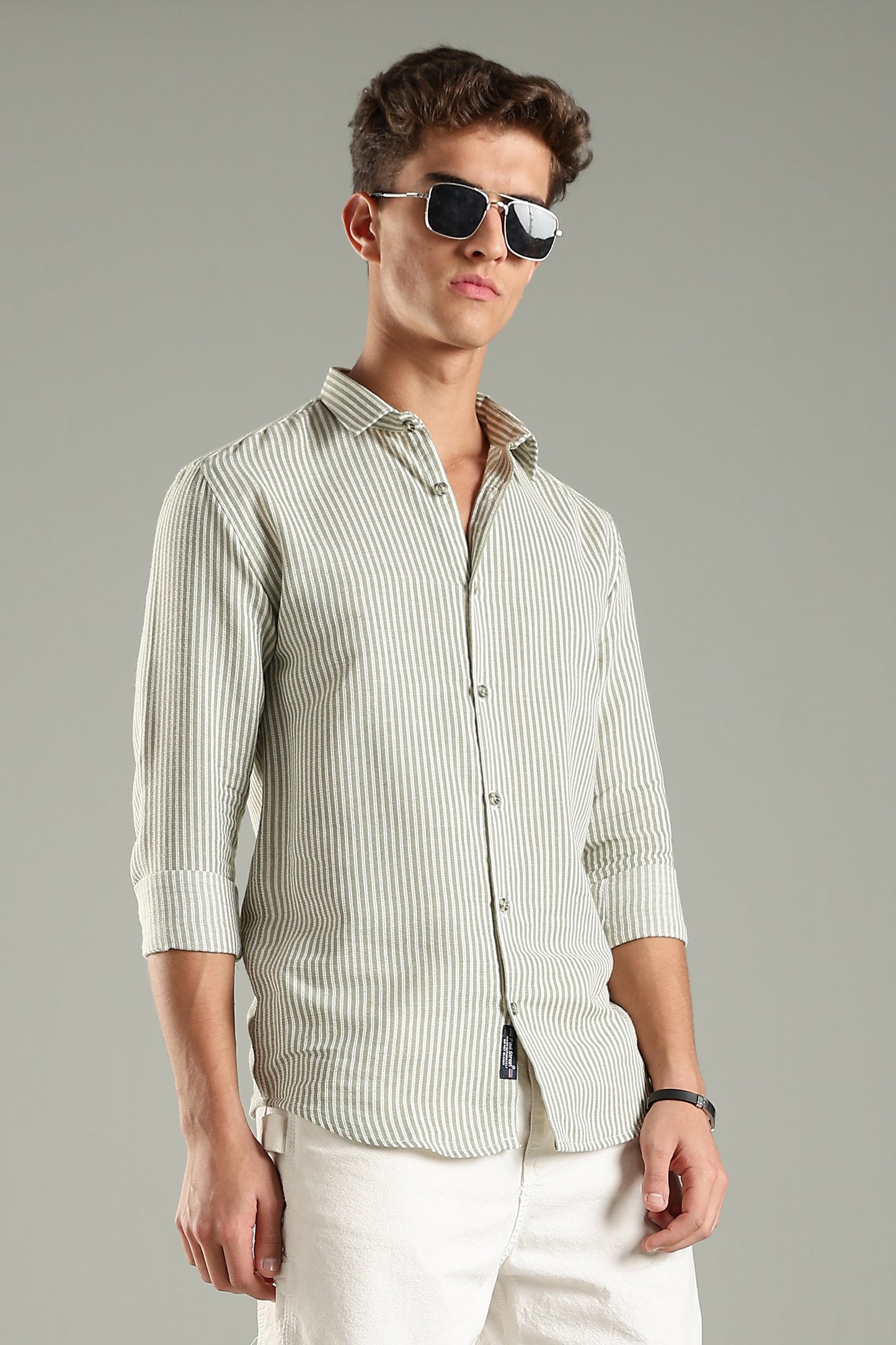 Looma Green Stripes Shirt
