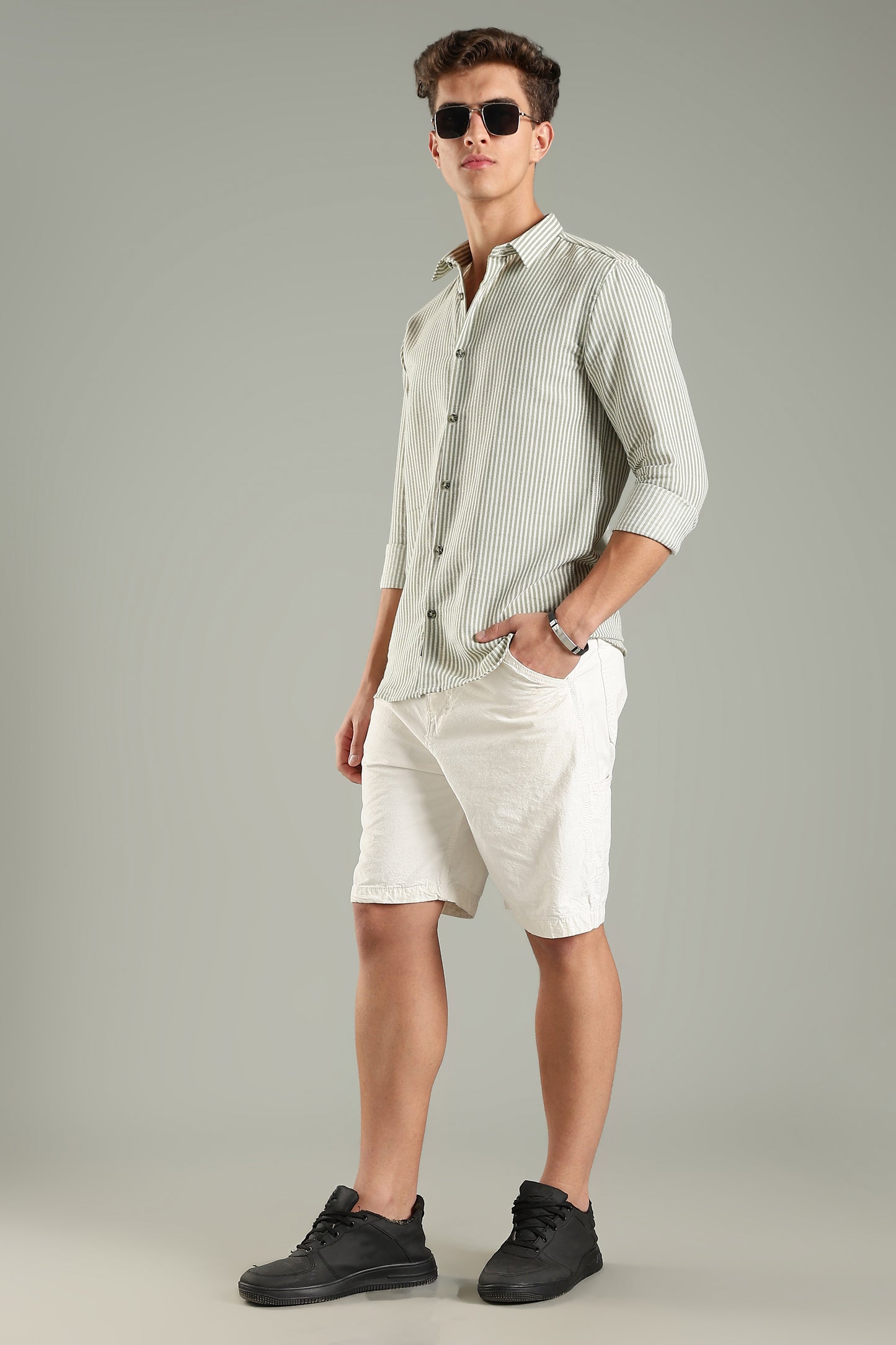Looma Green Stripes Shirt