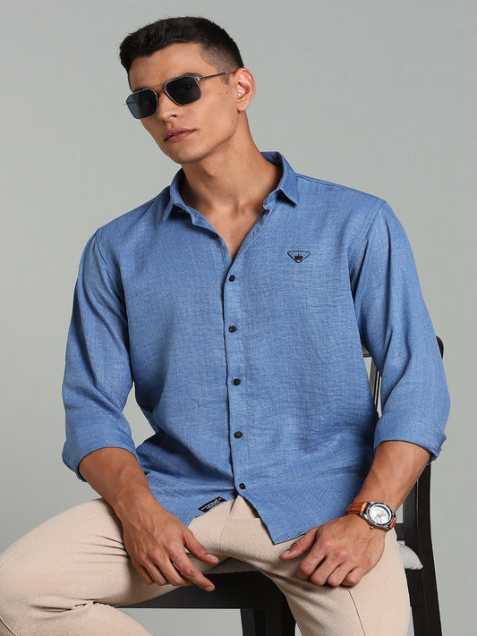 Striv Blue Solid Shirt