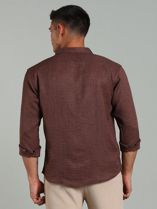 Striv Brown Solid Shirt