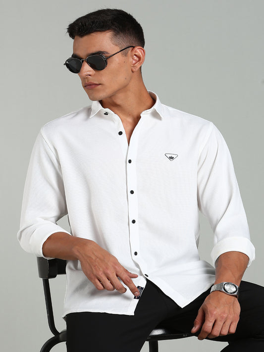 Striv White Solid Shirt