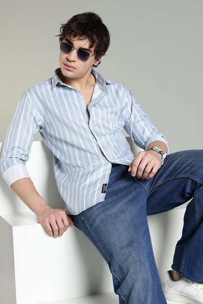 Verta Blue Striped Shirt