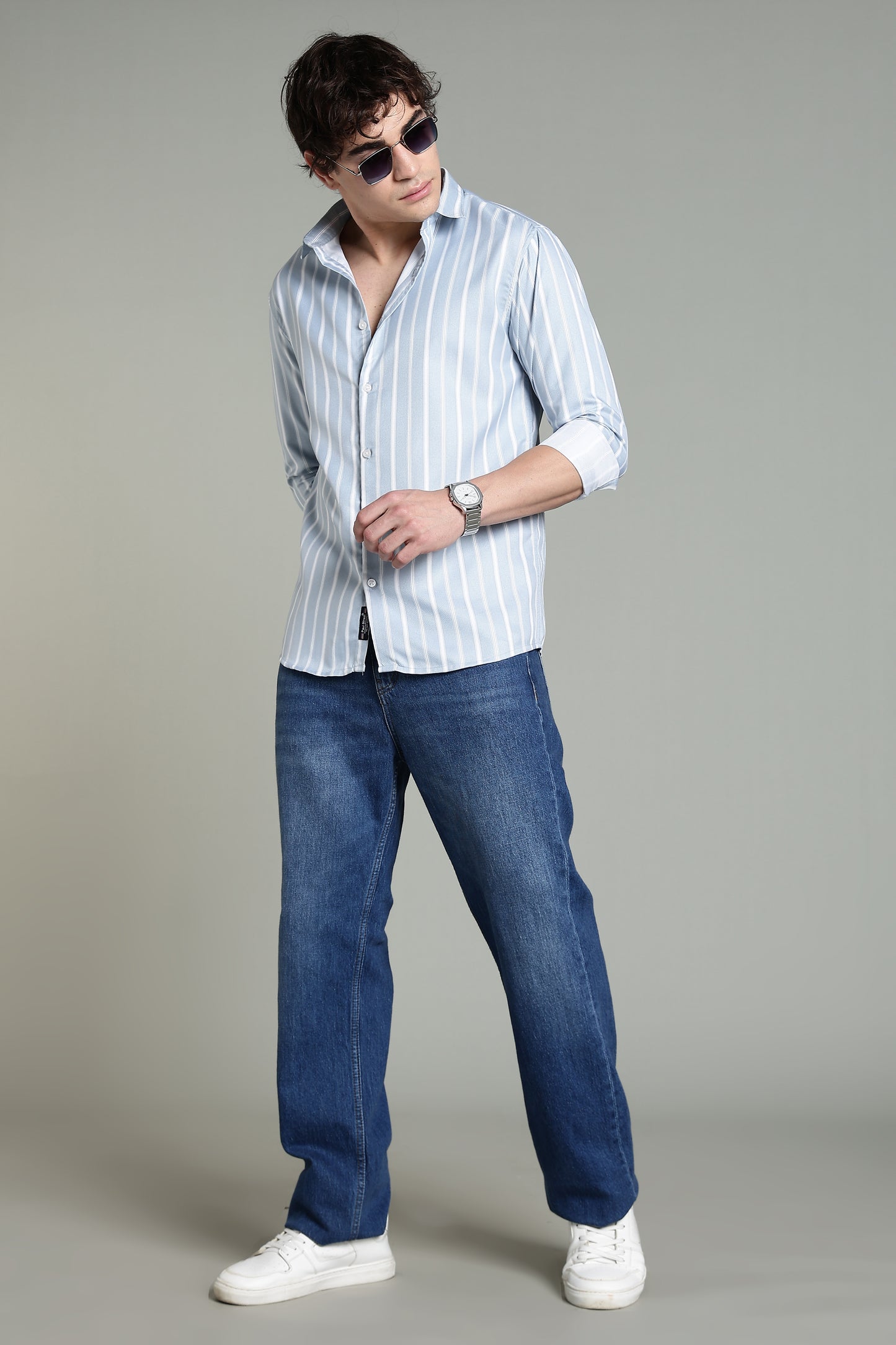 Verta Blue Striped Shirt