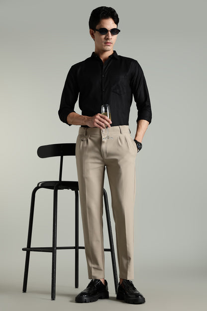 Stria Black Solid Shirt