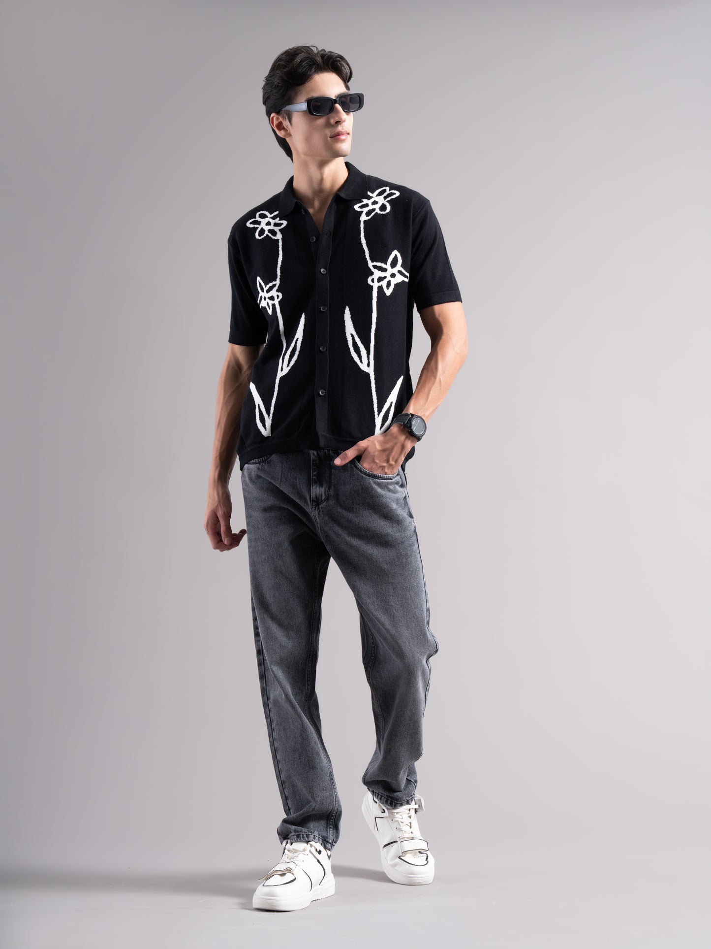 Arlo Black Knit Shirt