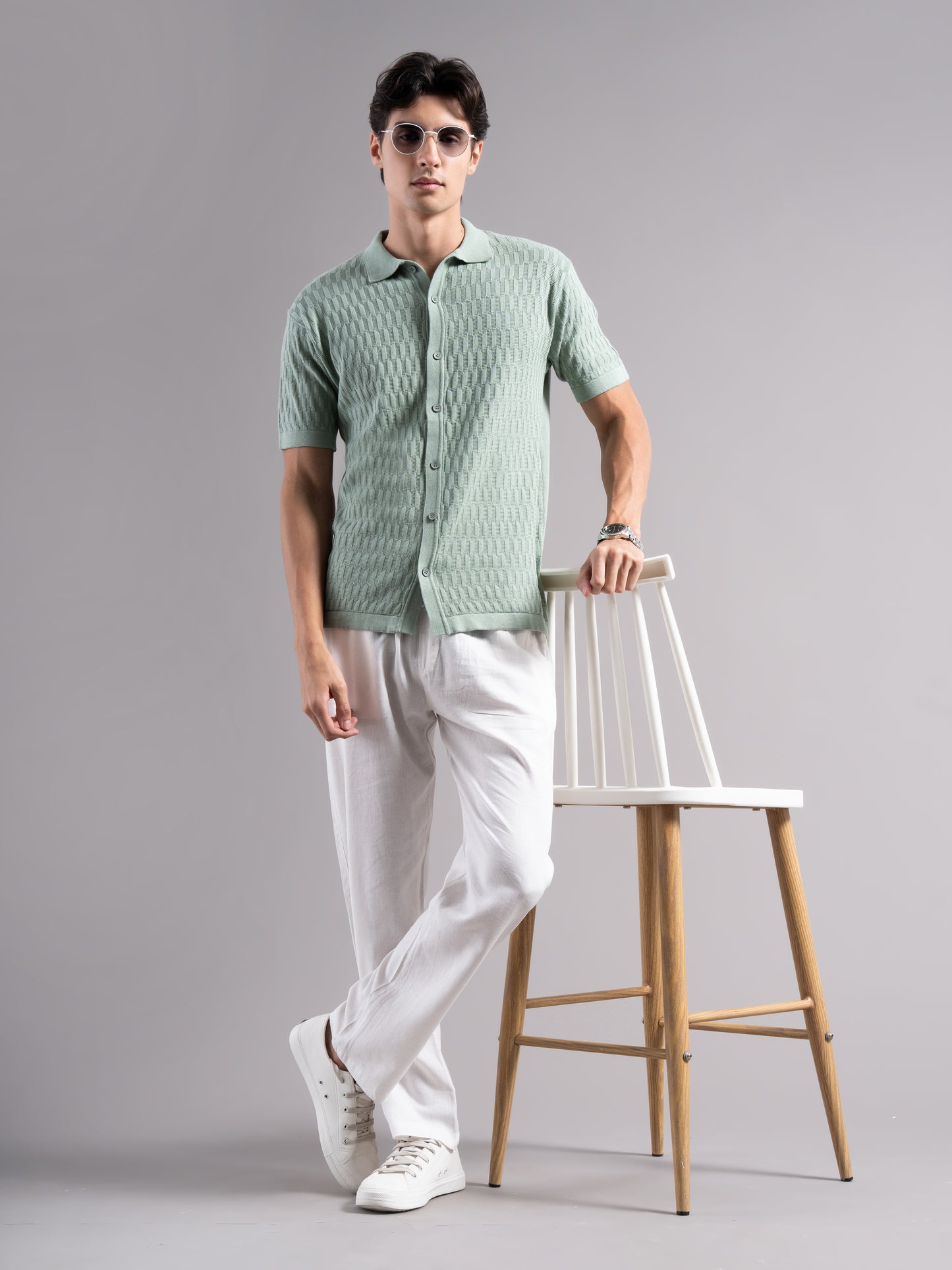 Alvorn Green Knit Shirt