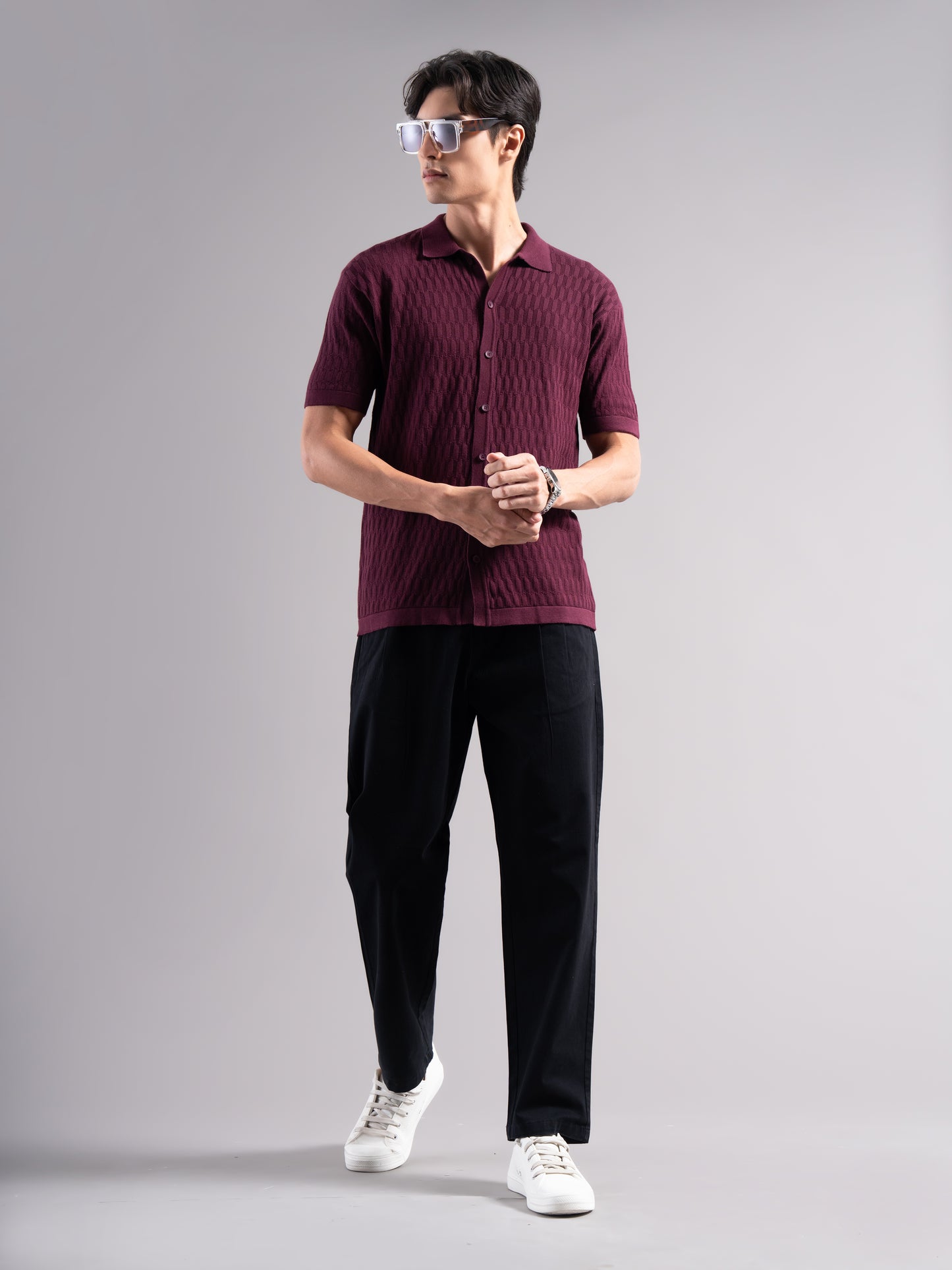 Alvorn Wine Knit Shirt