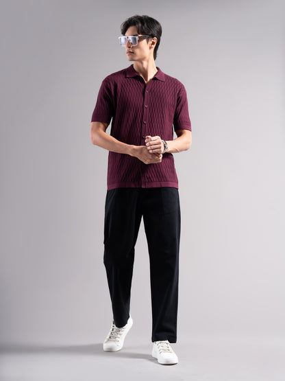 Alvorn Wine Knit Shirt