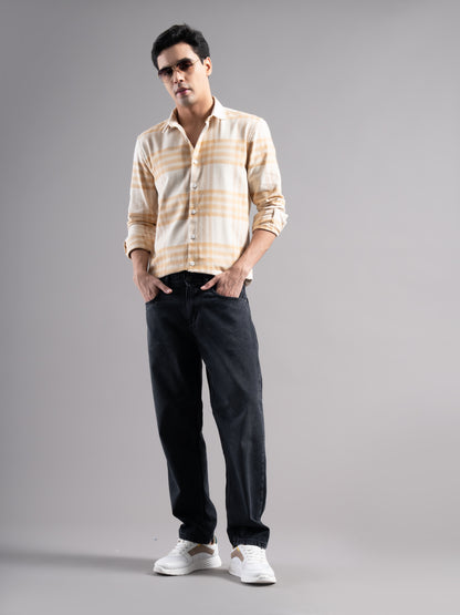 Auron Cream Checks Shirt