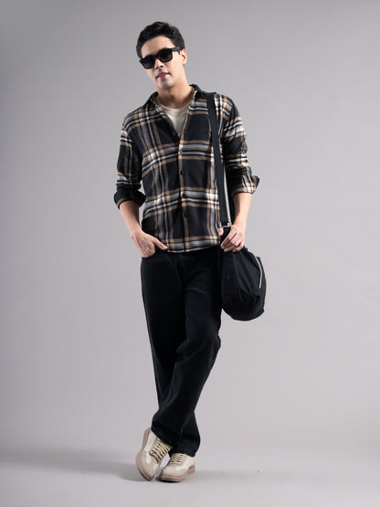 Auron Black Checks Shirt