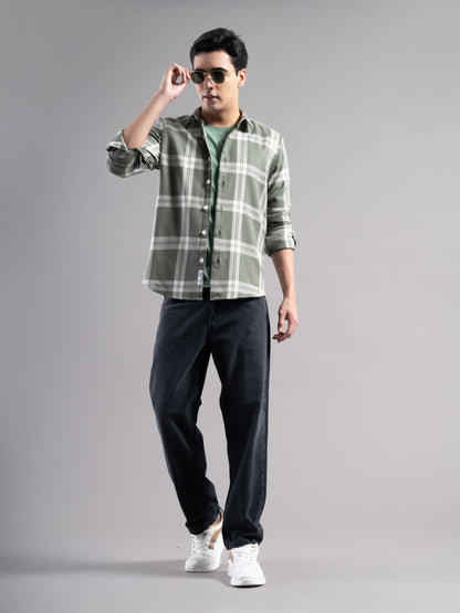 Avrik Green Checks Shirt