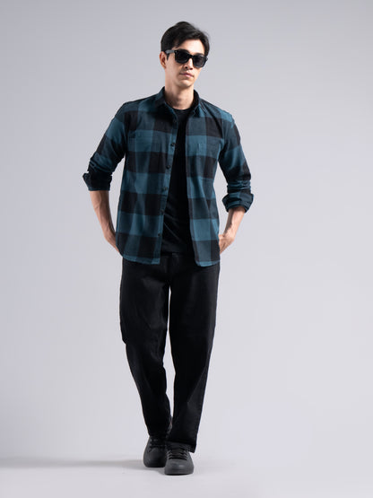 Basel Teal Checks Shirt
