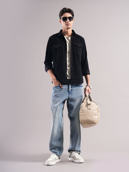 Belmor Black Corduroy Shirt