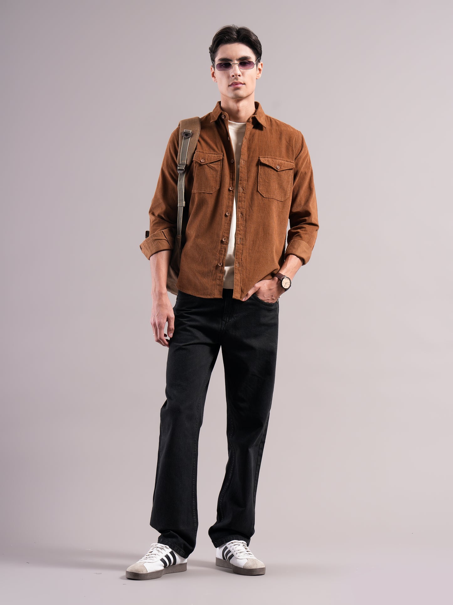 Belmor Brown Corduroy Shirt