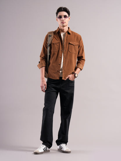 Belmor Brown Corduroy Shirt
