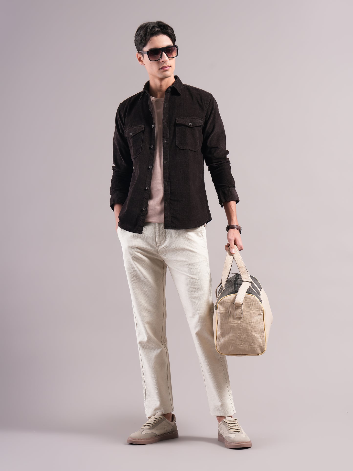 Belmor Coffee Corduroy Shirt