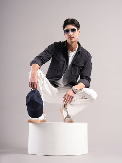 Belmor Charoal Corduroy Shirt