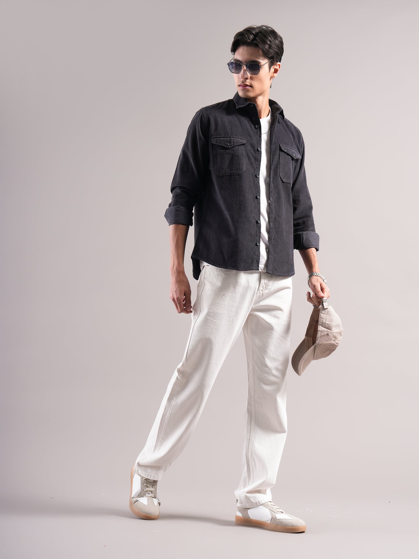 Belmor Charoal Corduroy Shirt