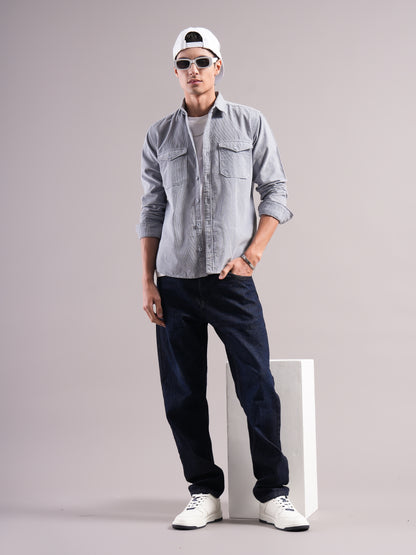 Belmor Grey Corduroy Shirt