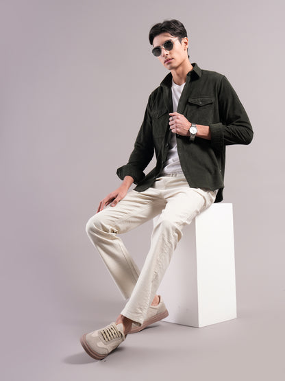 Belmor Olive Corduroy Shirt
