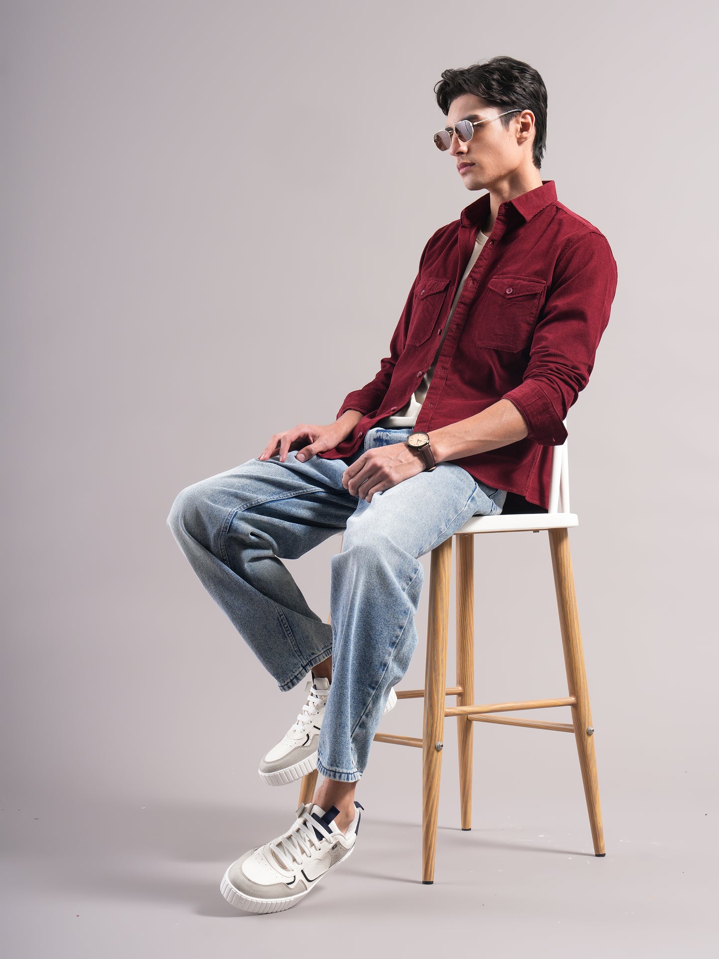 Belmor Red Corduroy Shirt