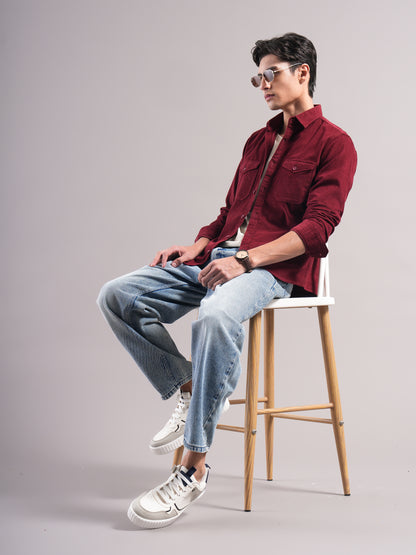 Belmor Red Corduroy Shirt