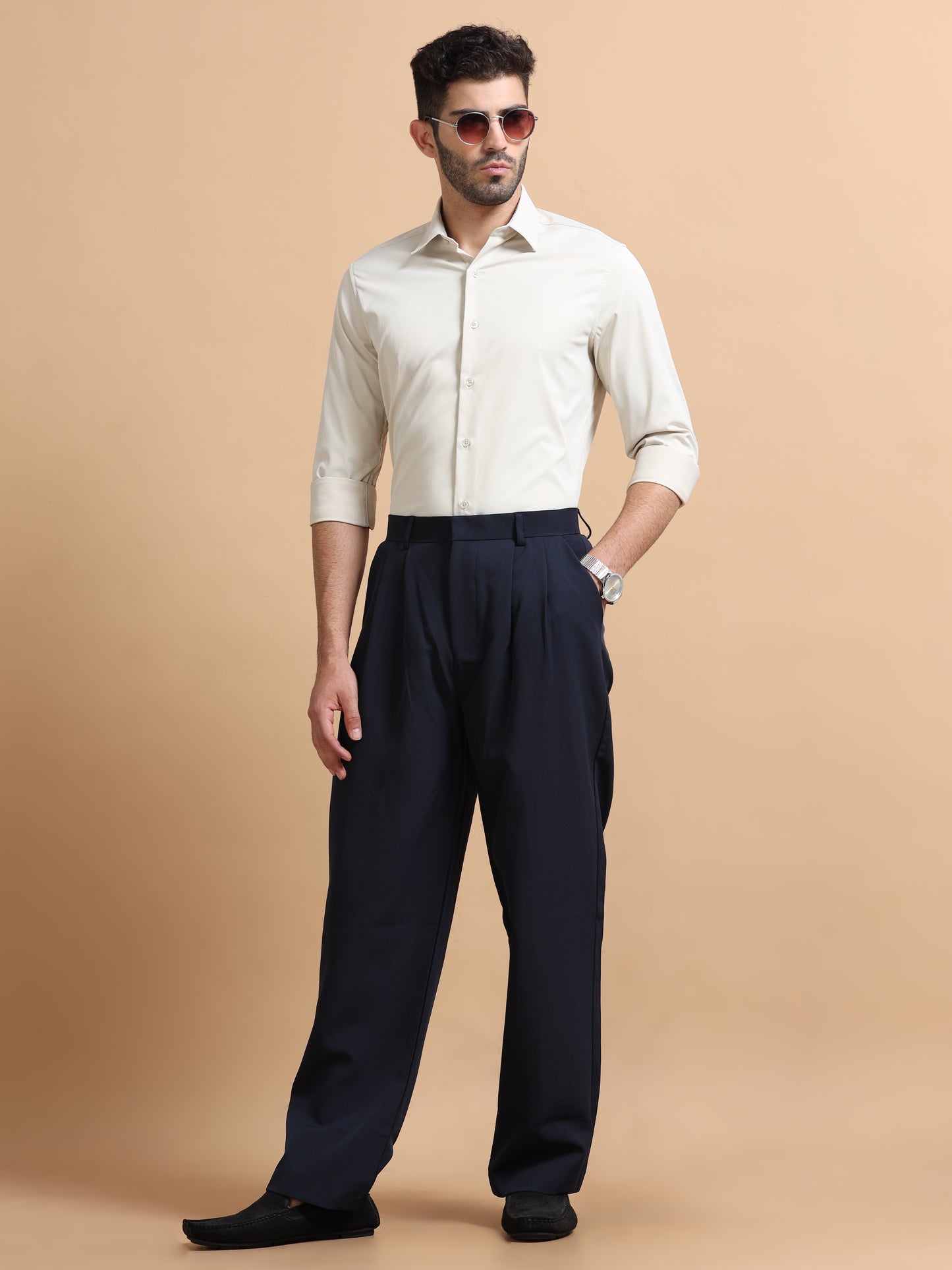 Caden Beige Solid Shirt
