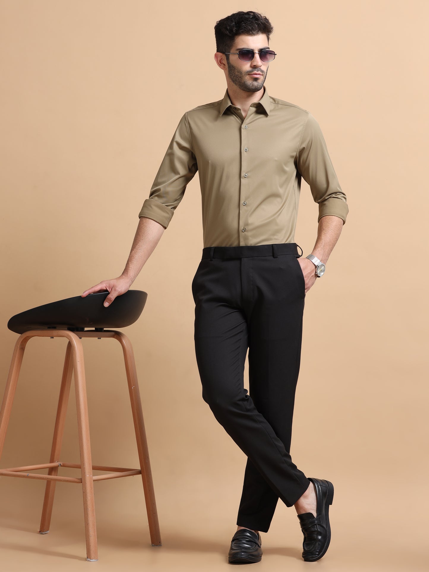 Caden Khaki Solid Shirt