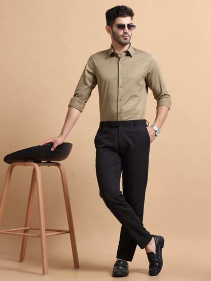 Caden Khaki Solid Shirt