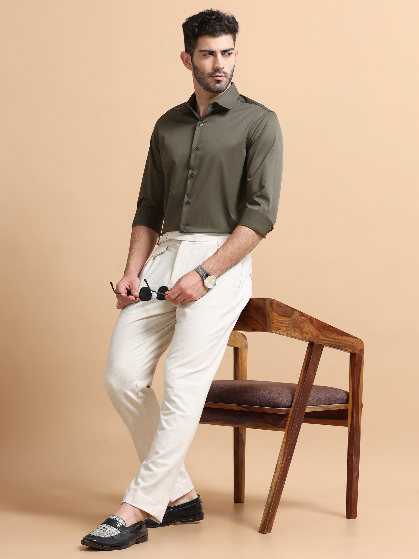 Caden Olive Solid Shirt